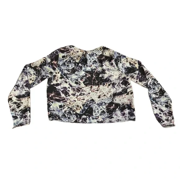 Philosophy Marbled Black and Cream Cropped Top Blouse size Small - EUC - Picture 3 of 13